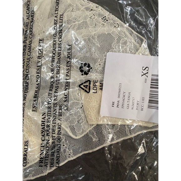 Free People Gia Tanga Lace‎ Panty in Ivory NEW in Bag Size XS - Picture 4 of 4